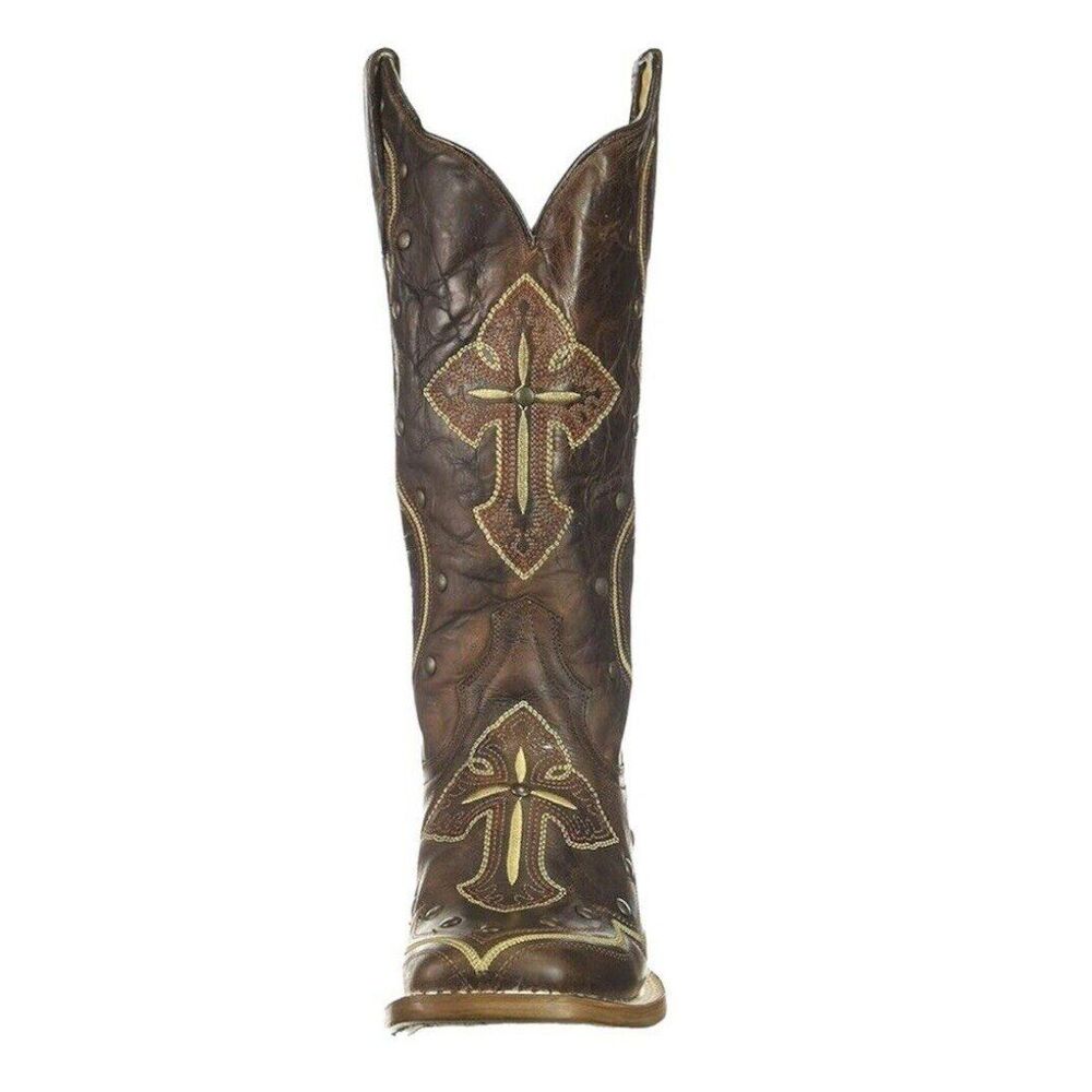 New Roper Women's Pure Cross & Studs Cowgirl Western Boots Square Toe Size 5.5 - Picture 4 of 12